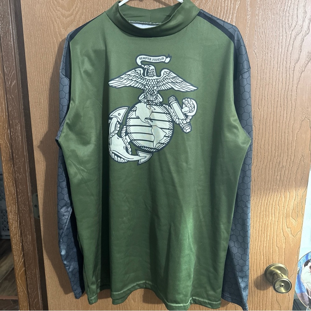 USMC 2023 Marine Corps Marathon Mission Accomplished DriFit Shirt Size Large